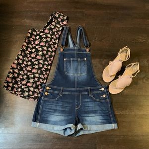 Overall Shorts Denim Jean Medium Overalls NWOT